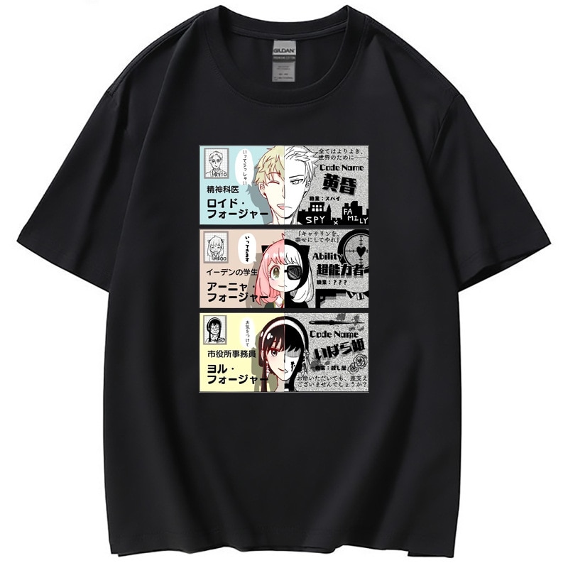 Anime SPY X FAMILY Anya Men Short Sleeve Cotton T Shirt Casual Harajuku Fashion Unisex Streetwear 12 - Spy x Family Merch